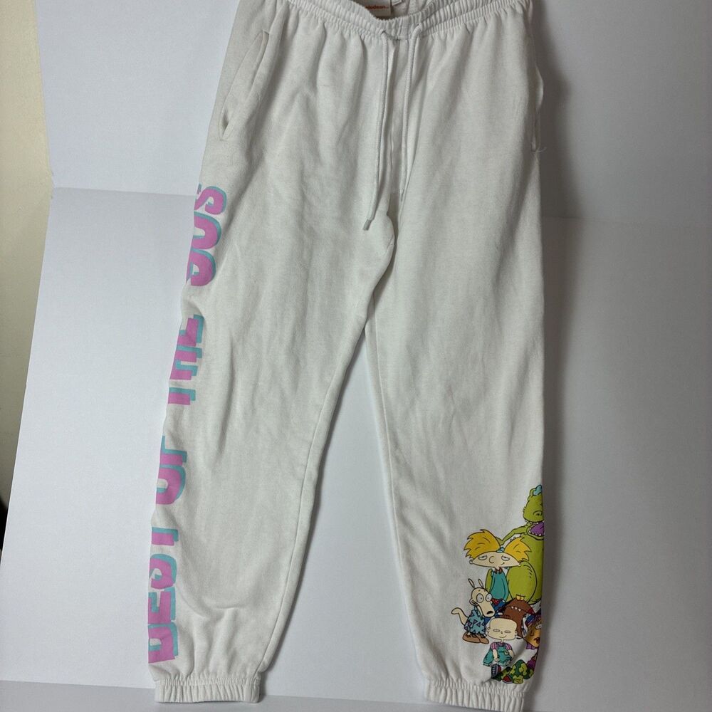nickelodeon Pants Womens Small White Rugrats Y2K Sweatpants